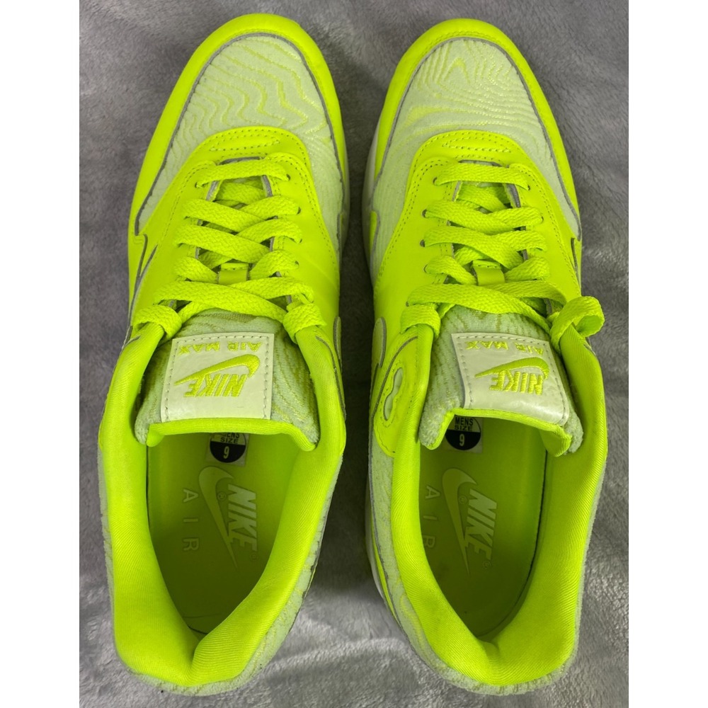 Nike Air Max 1 Sneakers Mens 9 Volt Neon Yellow FN6832-702 Topographic Pattern - Picture 5 of 7